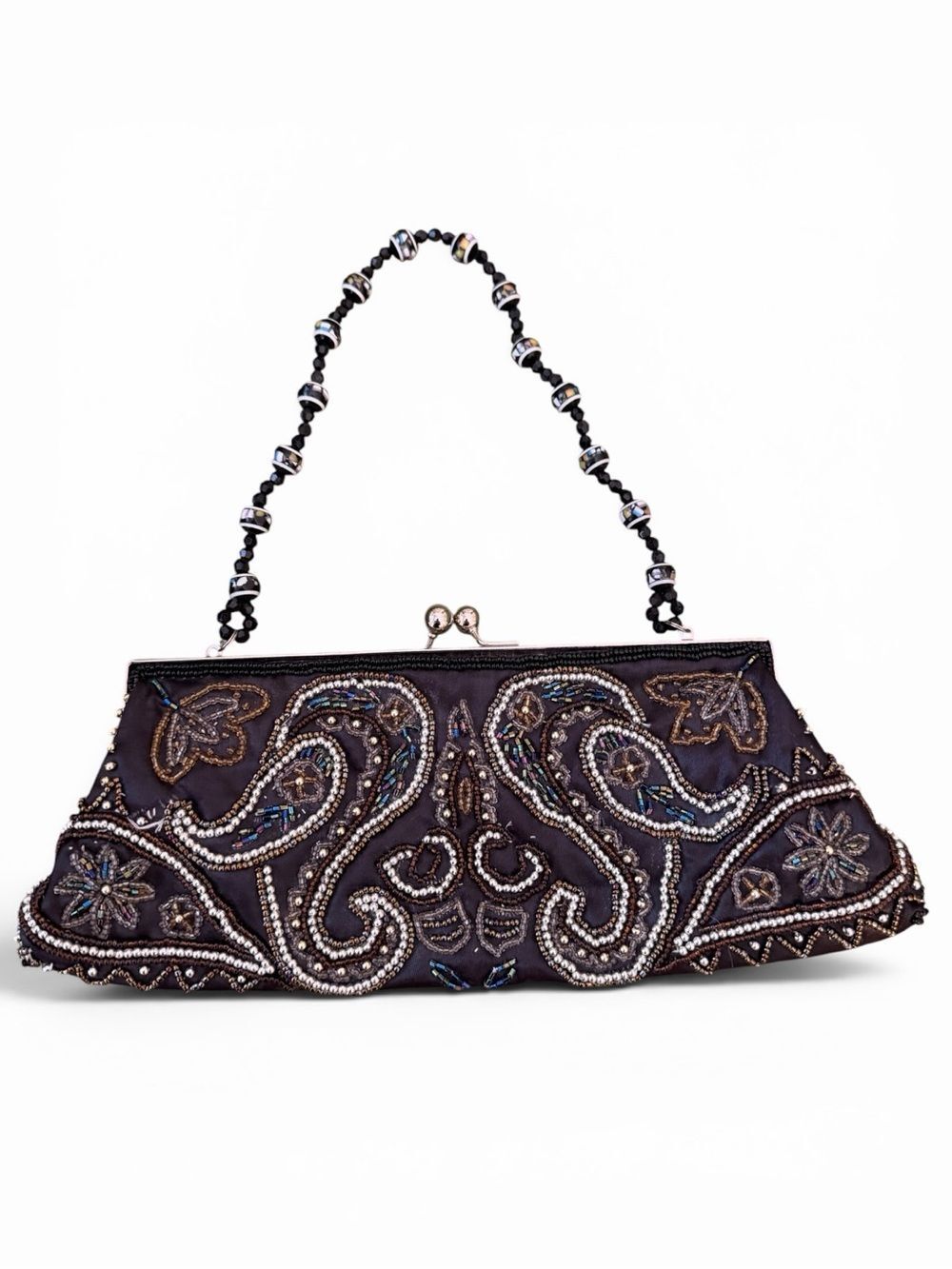Beautiful, Embellished Beaded Apt. 9 Evening Clutch - Black